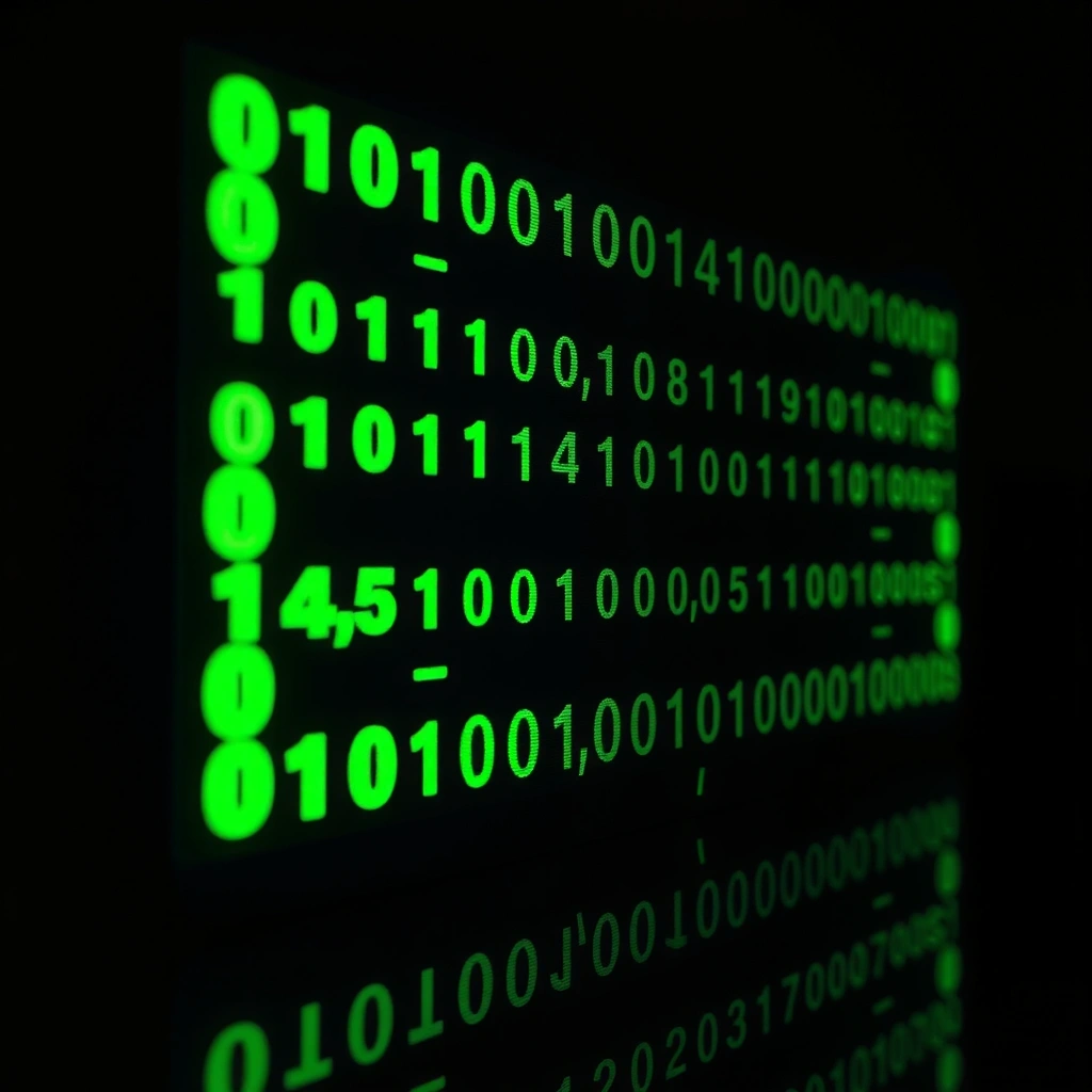 Binary code close up visual